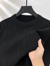 Luxurious and fashion jacquard round neck sweater men's autumn winter warm and c