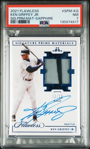 Ken Griffey Jr 2021 Panini Flawless Game Used Auto Patch /10 PSA 7 POP 1