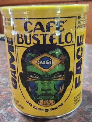 Cafe Bustelo 2026 FIFA World Cup Collectible Brasil team can with Tattoo kit