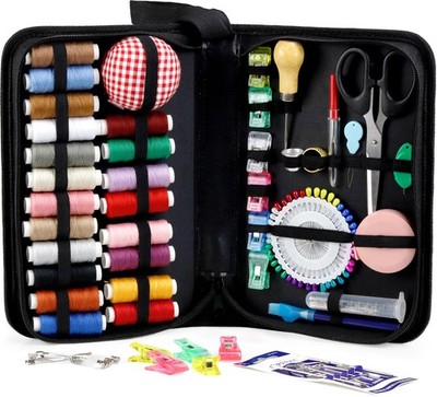 Heavy Duty Sewing Kit: 120pcs Needle and Thread Kit 20 Color with Large-Eye S...