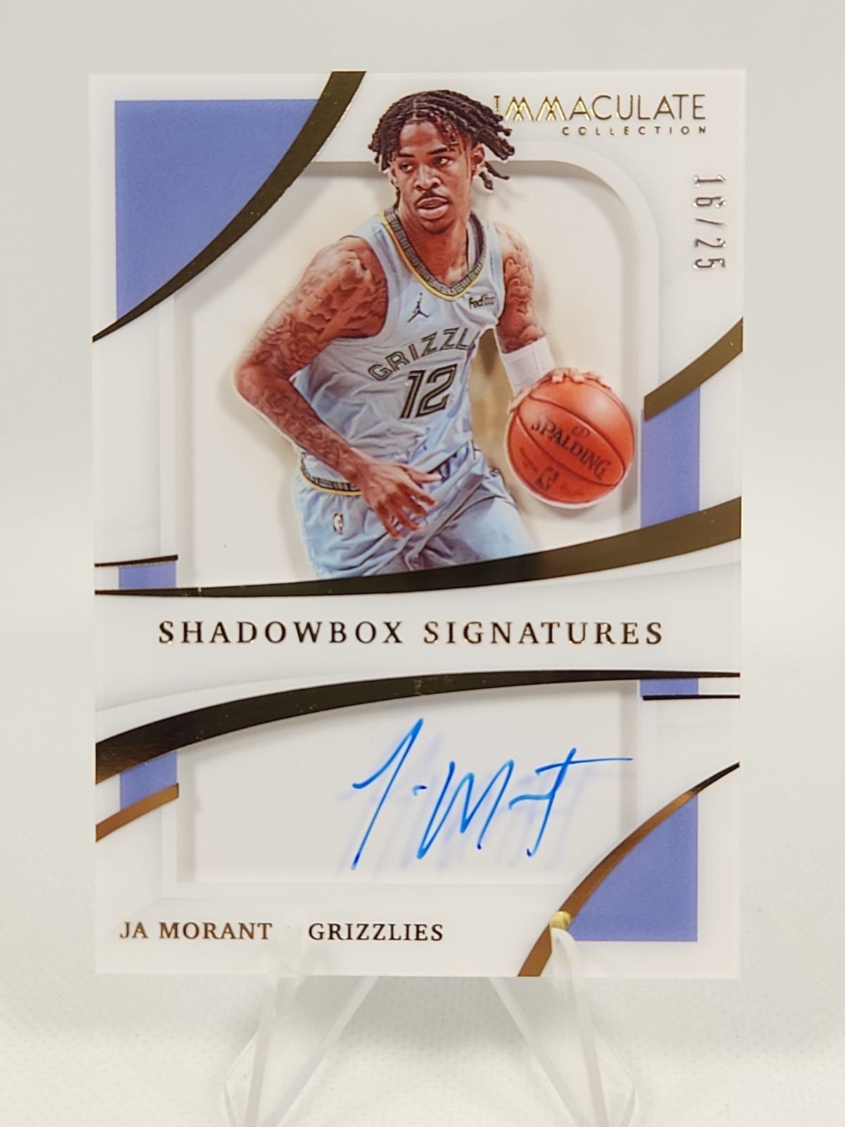 2020-21 Panini Immaculate Shadowbox Signatures Ja Morant #SHS-JAM Auto /25  view 7