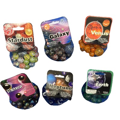 Glass Collectors Marbles Mega Marbles 1 Shooter 24 Players LOT OF 6 = 150 TOTAL