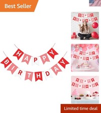 Fade-Resistant Red Happy Birthday Banner - Indoor  Outdoor Party Essential