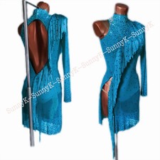 jz Handmade Women Samba Ballroom Swing Salsa Rumba Latin Dance Dress RHYTHM
