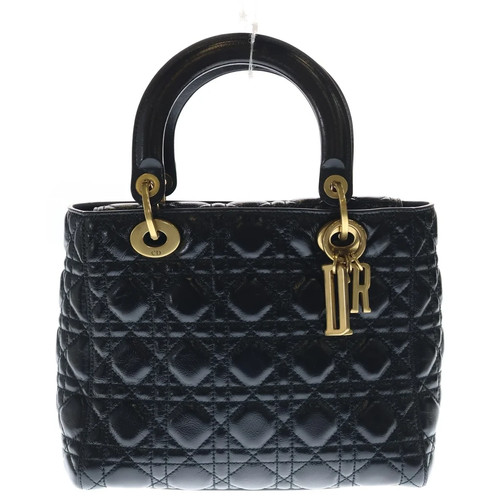 Christian Dior LADY DIOR Shoulder Bag Black Unisex #BRG656