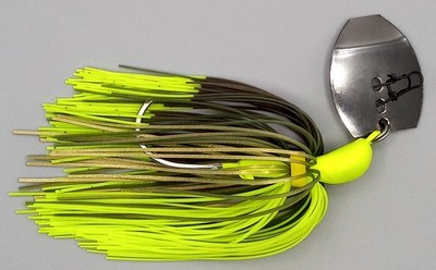 Custom Bladed Shaker Swim Jig ~ Lightning Bug - 3/8 oz