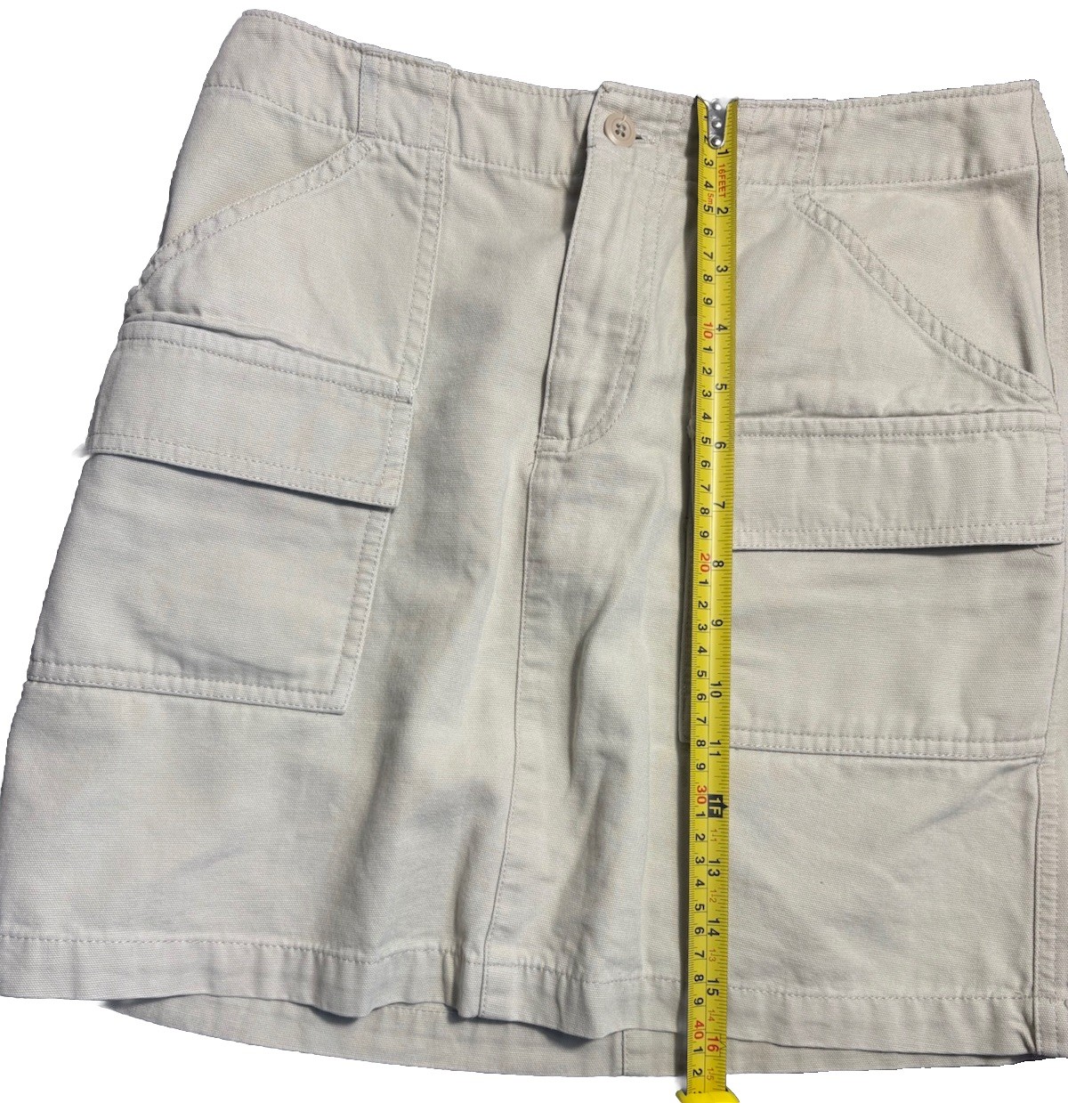 GAP Surplus Beige Cargo Mini Skirt UK 8 US 4 Utility Canvas Cotton Pockets Y2K image 8