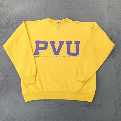 Prairie View A&M University Sweatshirt Champion Crew Neck Yellow Women Medium