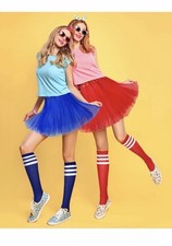 80s Costume Accessories Tutus for Women Adult Tutu Skirt and Striped Socks 8 Pk