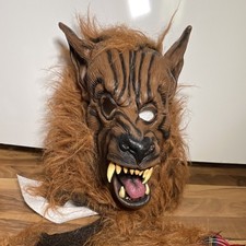 Target Werewolf Costume Complete Outfit Large Faux Fur Plaid Shirt Mask