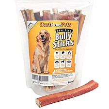 6  Inch Odor  Free Beef Bully Sticks, 8 oz Bag - Single  Ingredient, Long  Lastin...