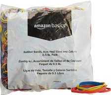 Amazon Basics Assorted Size and Color Rubber Bands, Assorted,