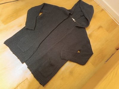 Esprit Strickjacke Blau M mit 26% Wolle Kapuze 38 40