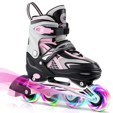 Juego De Patines Para Ni as Ruedas En Linea Rosado Inline Roller Skates Pink NEW