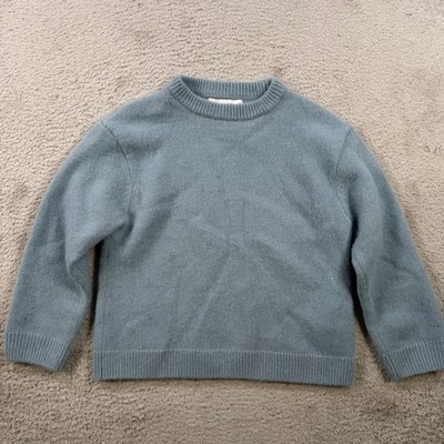 Zara Sweater Kids 6-7 Blue 100% Cashmere Crewneck Pullover Knit Soft Lightweight