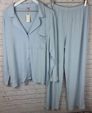 NWT Anthropologie EBERJEY Gisele Tencel Modal Pajama Set Nantucket Blue Size XL