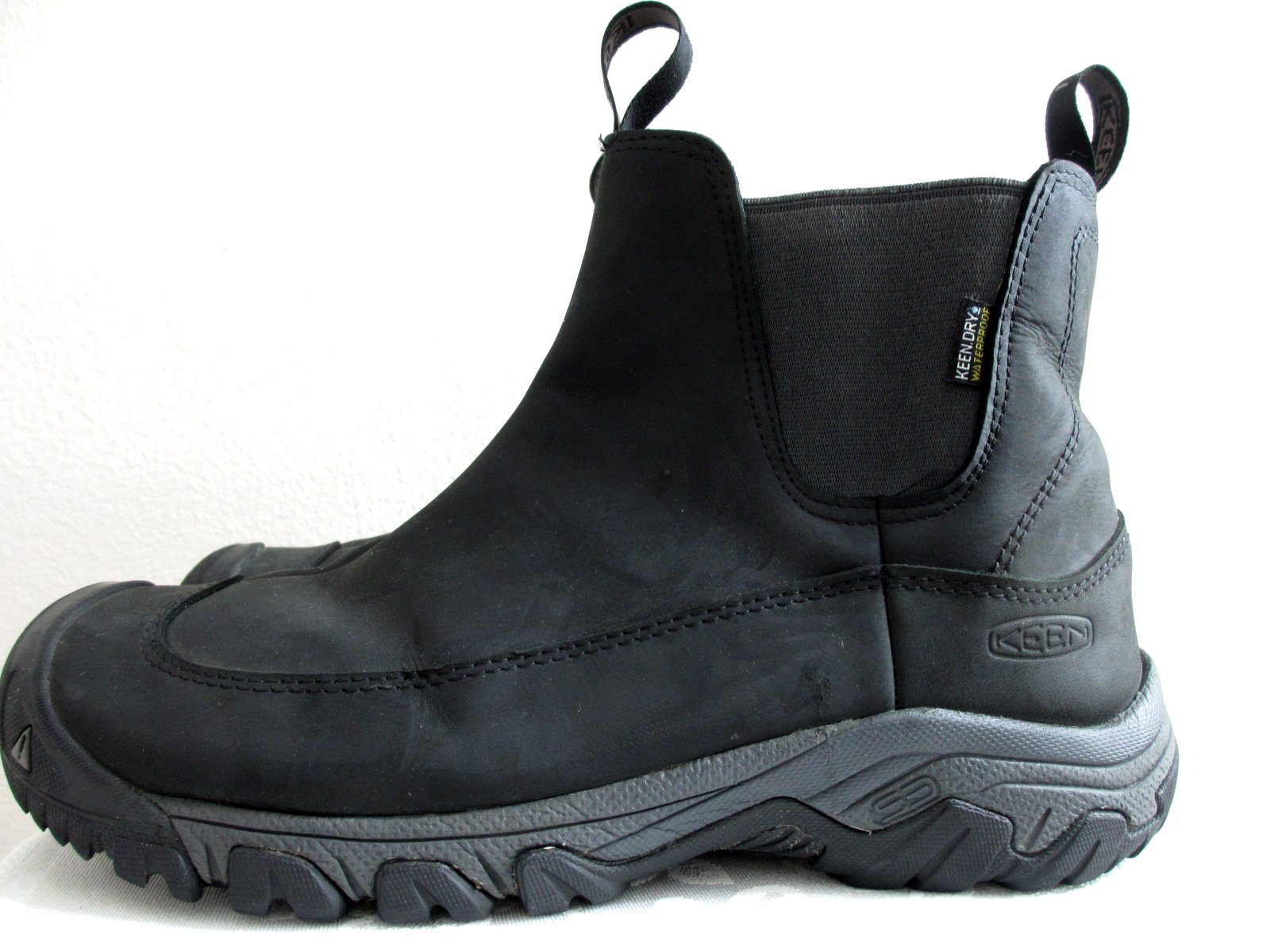 Stivali Keen Anchorage III Uomo 9 Nero Impermeabili Pull On Neve Pioggia CALDI Durevoli