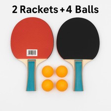 Table Tennis Set 2 Rackets + 4 Balls Ping Pong Paddle Kit Beginner Indoor Outdoo
