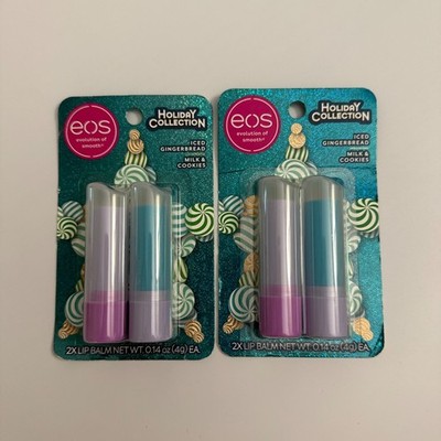 EOS Holiday Collection Lip Balm Iced Gingerbread Milk & Cookies 2-Pack