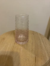 pink bud vase, 5 1/2” high, 2” opening, 3” base