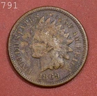 1869 Indian Head Cent "VG" *Free S/H After 1st Item*