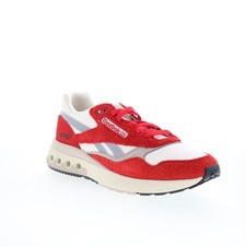 Reebok ERS World Mens Red Suede Lace Up Lifestyle Trainers Shoes