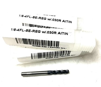 5PCS Carbide Plus CP-22420 1/8'' 4FL Corner Radius End Mill .030R AlTiN