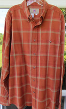 The Territory Ahead Casual Shirt Mens Pure Cotton Orange Rust Checks Large EUC