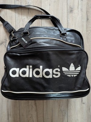 Adidas Vintage 80s 90s Large Duffel Bag Black White Trefoil West