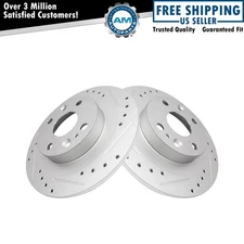 Rear Performance Drilled Slotted G-Coated Rotor Pair for Mazda Ford