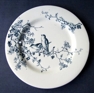 Assiette Service Fauvette Oiseaux Bleu Faïence de Lunéville 1900 - Photo 1/3