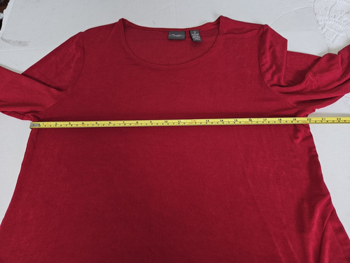Top tunica Chicos Travelers donna 2 L rosso asimmetrico orlo a scatto manica 3/4 - Foto 11 di 16