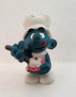 Smurfs 20165 Greedy Smurf Birthday Cake Baker Vintage Toy Figure PVC Figurine HK