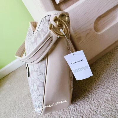 NWT COACH Soft Tabby Hobo Signature Jacquard Stone Ivory C6659 | eBay