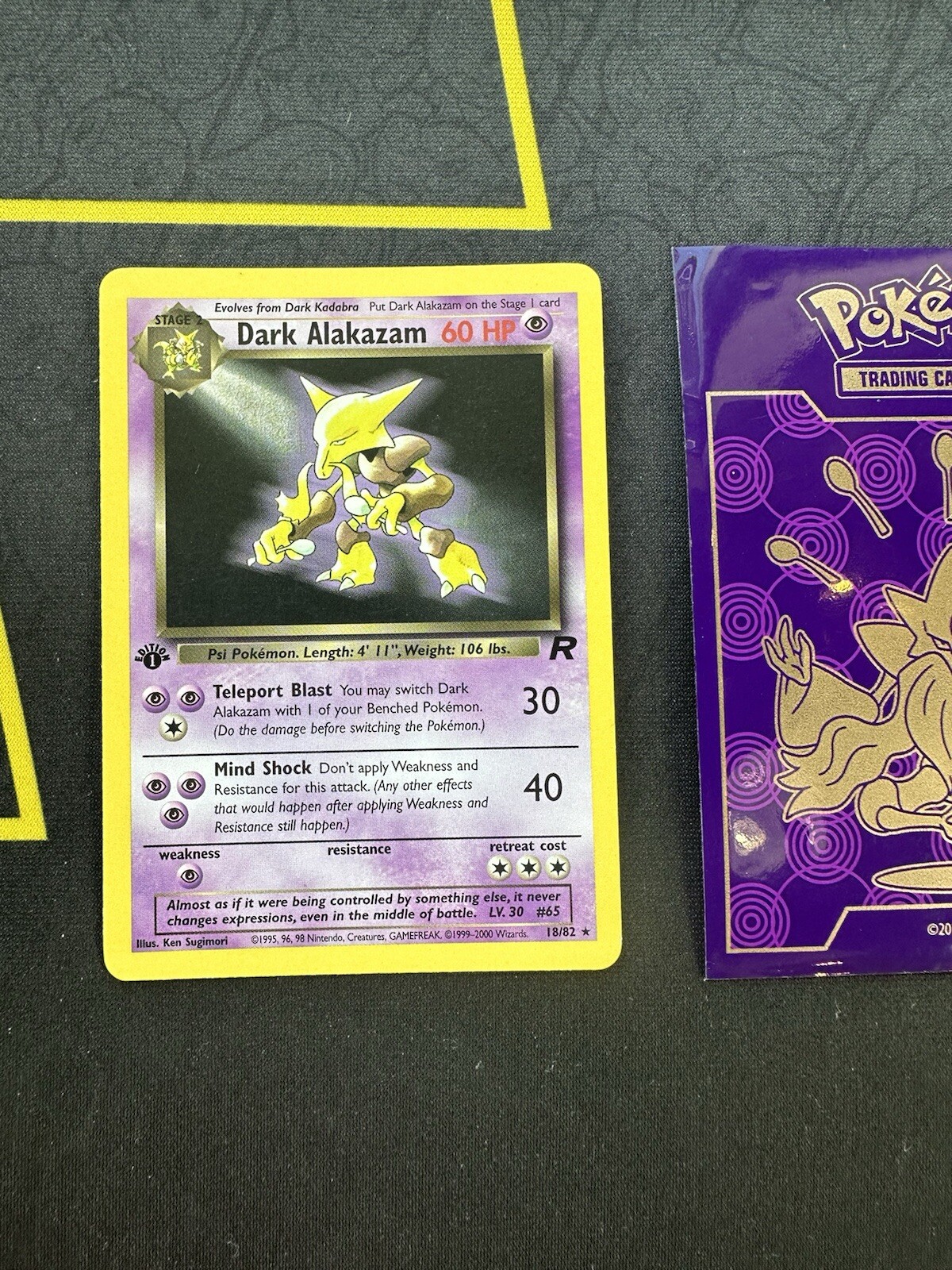 Pokémon Card DARK ALAKAZAM 18/82 1st Edition Team Rocket Non Holo 092💎NM💎