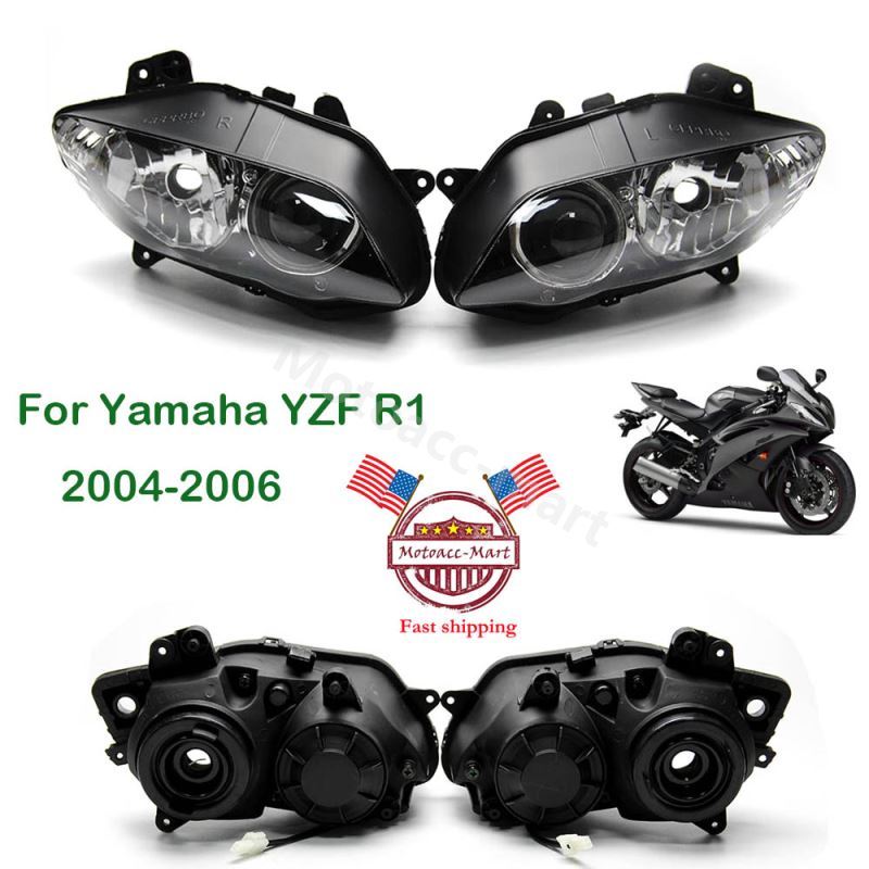 R1 Motorcycle Front Headlight Headlamp Assembly For Yamaha YZF R1 2002 ...