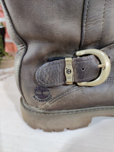 TIMBERLAND DARK BROWN BIKER BOOTS UK 5.5 US 7.5W SHERPA LINED WATERPROOF WOMENS - Picture 5 of 8