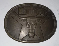 1987 Marlboro, Philip Morris Longhorn Bull Solid Brass Belt Buckle