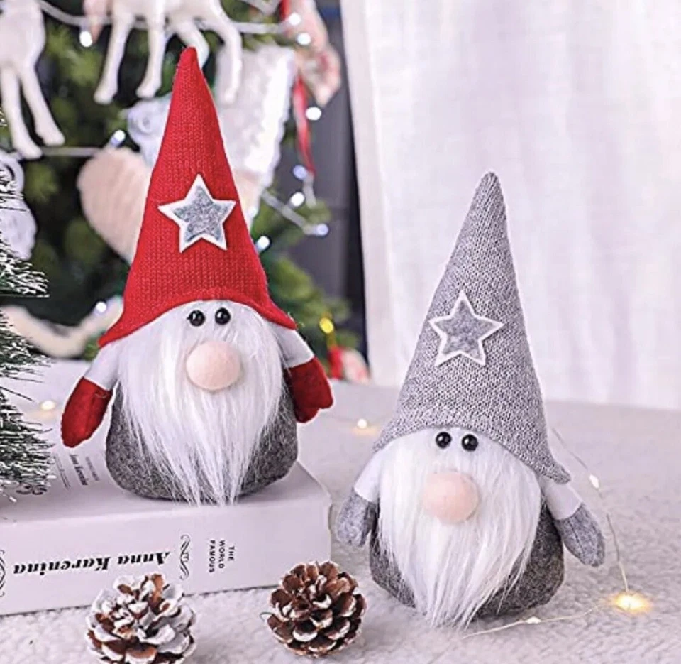 Weihnachten Weihnachtsmann 2 StkDeko Wichtel Zwerge Gnome  Santa Plüsch  Familie