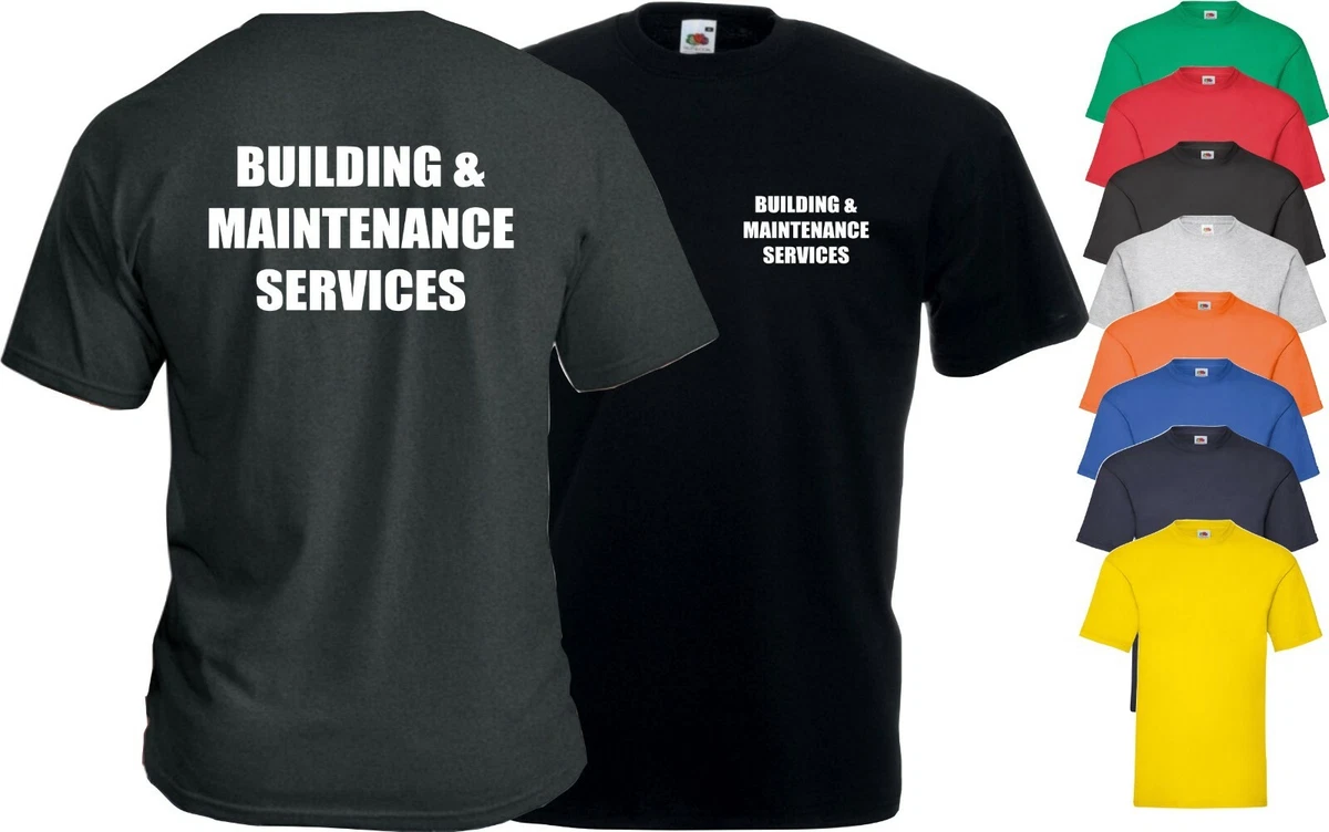 Workwear Building Maintenance Services T shirt Uniform Industrial Tee S XXXL