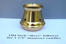 Solid Brass Candle Follower 1 1/4" (Burner Topper) Fits 1 1/4" diameter Candles
