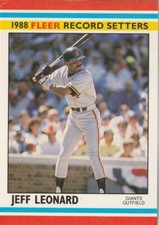 FREE SHIPPING-MINT-1988 Fleer Baseball Record Setters  Jeffrey Leonard #23 GIANT