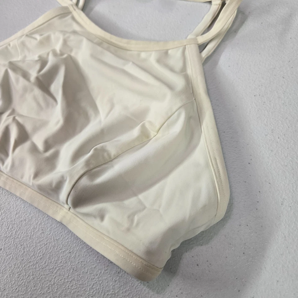 Traje de baño para mujer Lululemon 2 bikini marfil cuello alto tiras inalámbrico Foto 3 de 4
