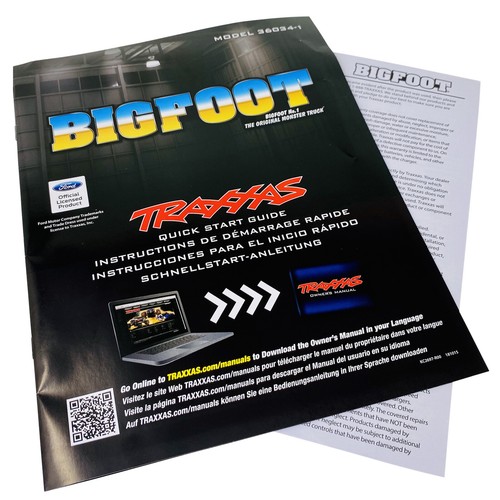 Traxxas Bigfoot XL-5 Model 36034-1 Quick Start Guide Manual Pack New - Picture 6 of 12