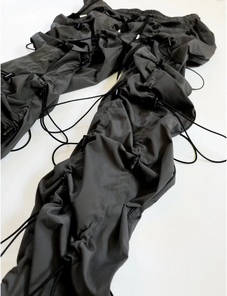 99% Is gobchang bungee drawstring toggled shell charcoal pants
