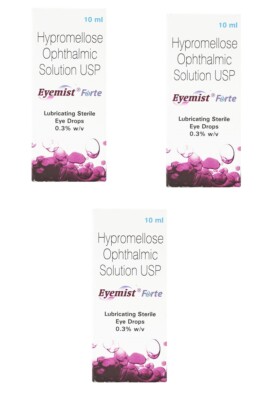 Eyemist Forte Eye Drops 10ml | Pack of 3 | Dry Eye Relief | Exp: 01/2027 |
