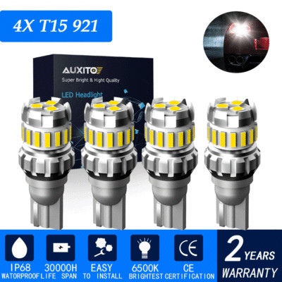 4X 921 T15 W16w 912 HIGH BRIGHT LED Backup Reverse Interior Light Bulbs Lamp