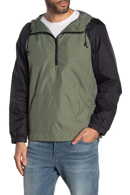 NWT L Men&#039;s Jayce anorak over head jacket $150 Dark Olive/Charcoal/Black | eBay