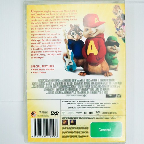 Alvin and the Chipmunks: The Squeakquel (DVD, 2009) Animation Animal Adventure - Picture 2 of 6