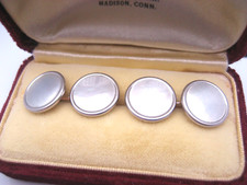 Antique Edwardian Art Deco era CARTER GOUGH 14K Gold MOP Pearl Cufflinks Buttons